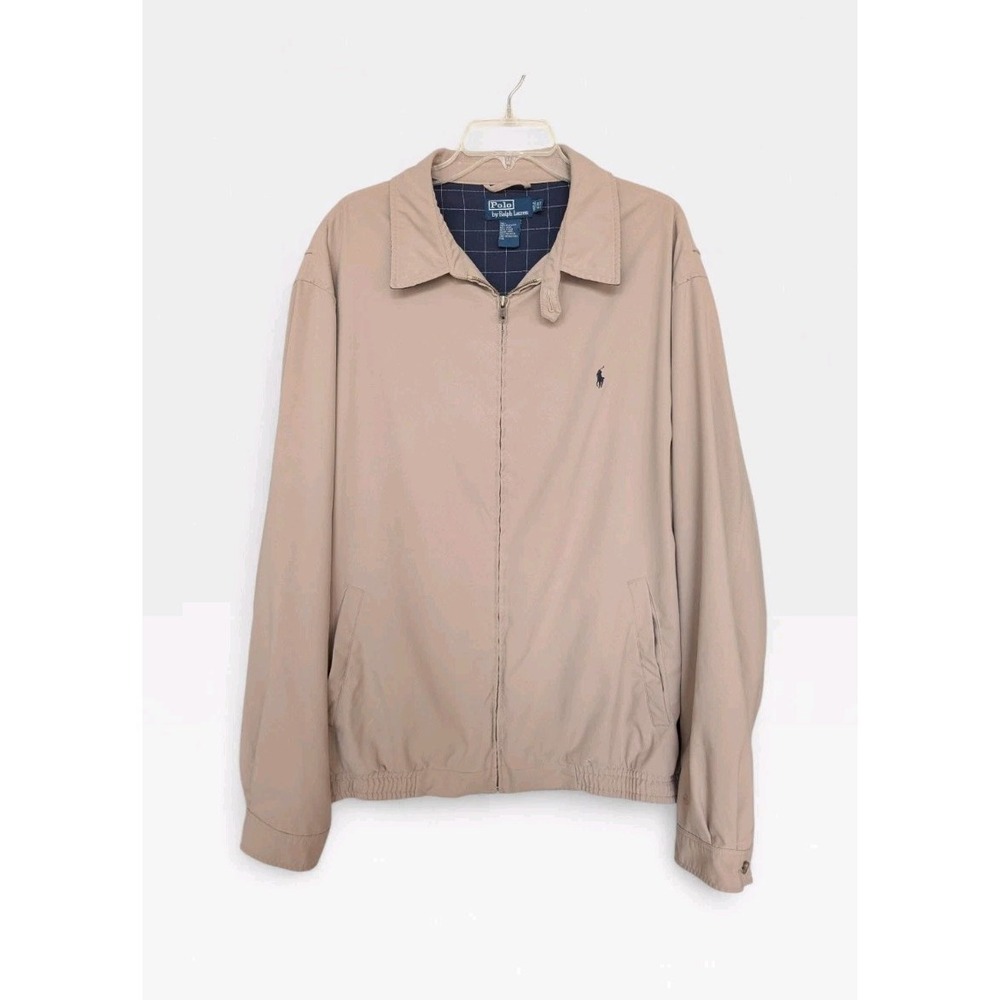 Polo Ralph Lauren Tan Harrington Jacket 2LT Tall Zip Windbreaker‎